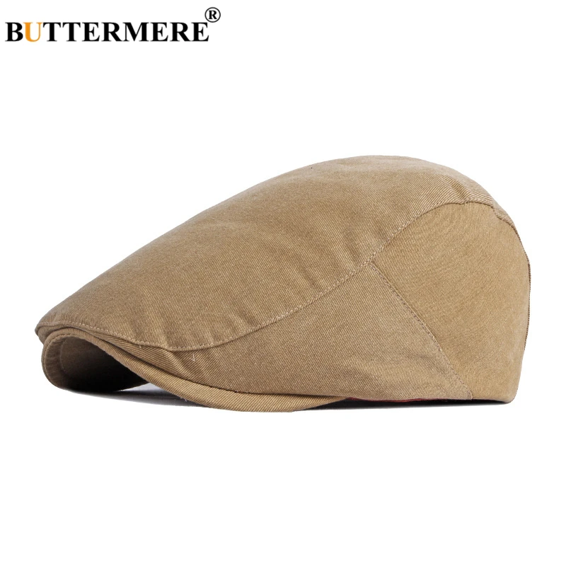 

BUTTERMERE Seasons Retro Beret Solid Men's Beret Newsboy Hat Casual Unisex Adjustable Khaki Black Coffee British Ivy Flat Cap