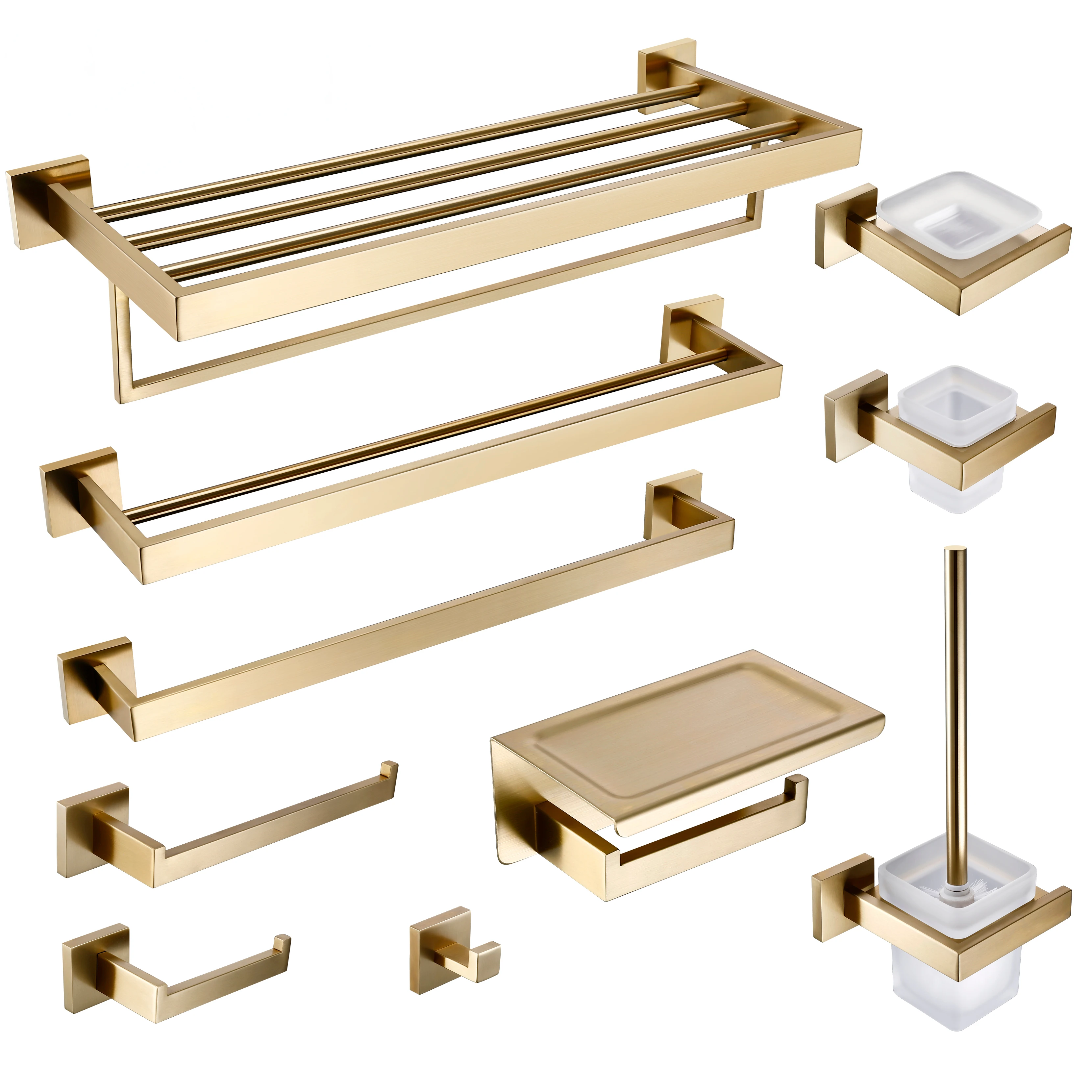 Wall Mount Stainless Steel Clothe Hook Toilet Paper Holder Towel Bar Bathroom Accessories