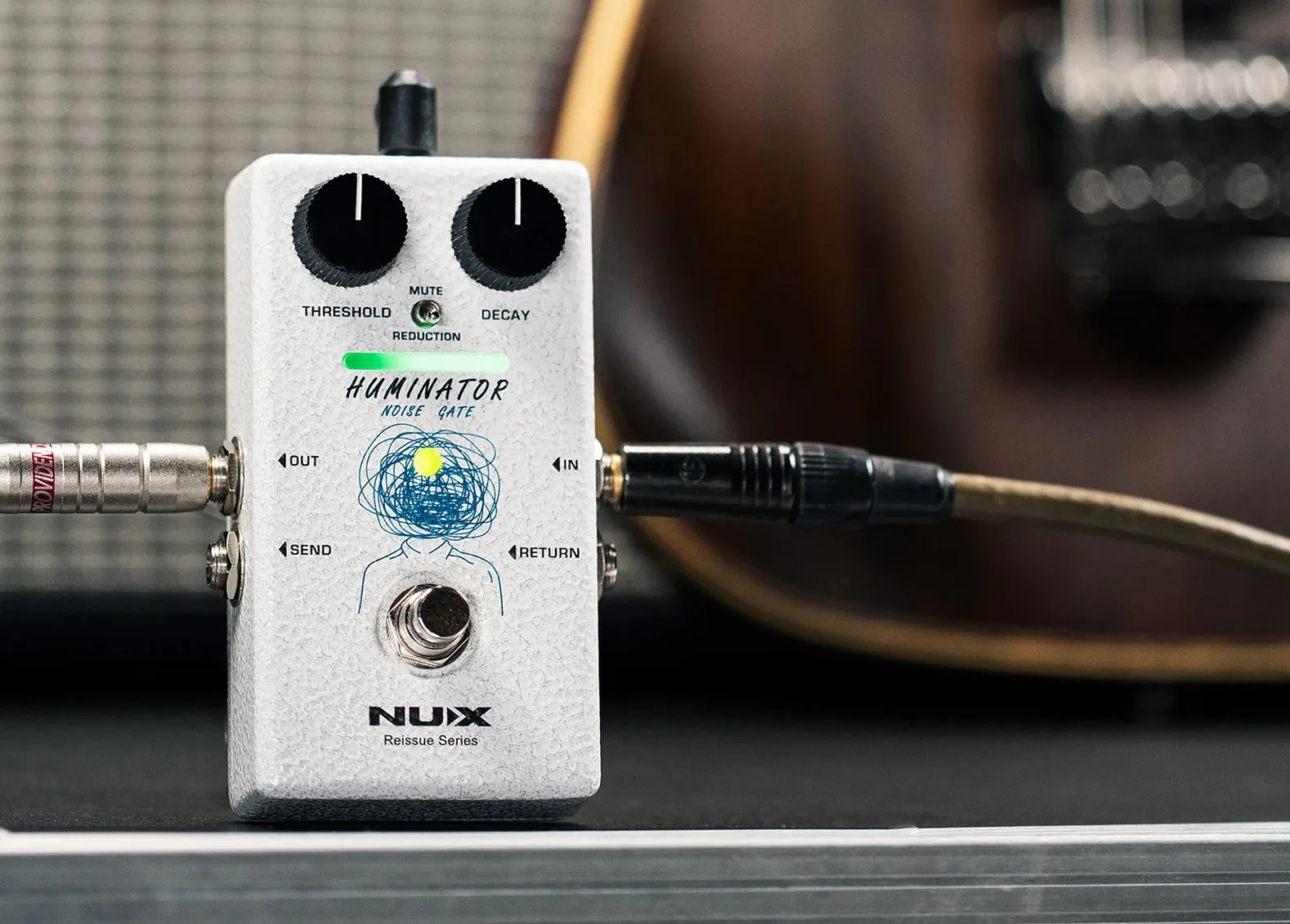 NUX HUMINATOR 18V Analog Noise Gate Pedal  Professional Guitar/Bass Noise Reducer with LED Threshold/Decay Control 