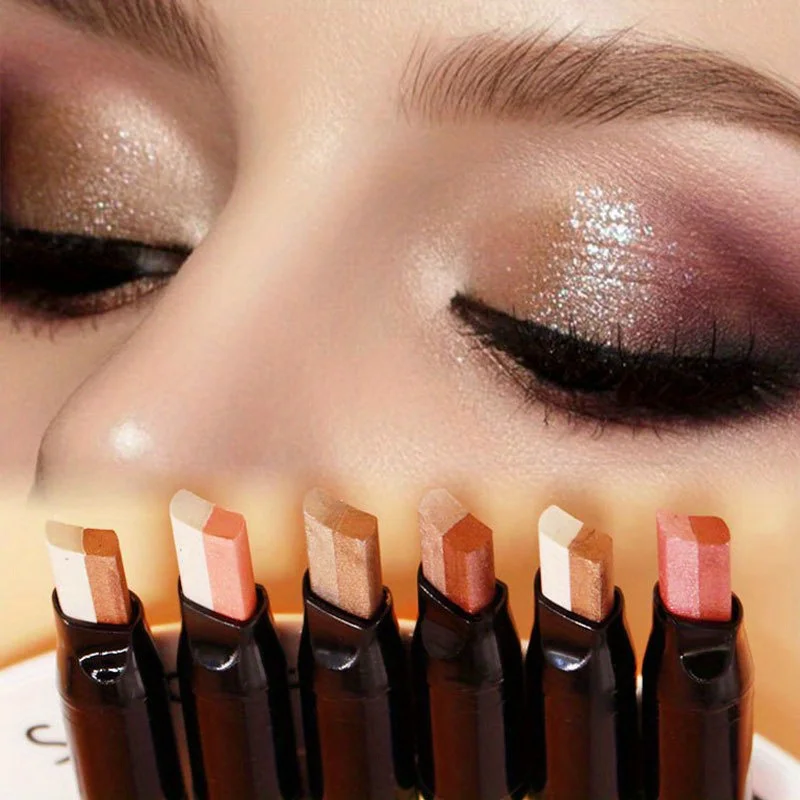 Glitter Double Color Gradient Eyeshadow Stick Pencil Two Tone Shimmer Metallic Lazy Eye Shadow Pen Waterproof 2 in 1 Eye Makeup 3 Glitter Double Color Gradient Eyeshadow Stick Pencil Two Tone Shimmer Metallic Lazy Eye Shadow Pen Waterproof 2 in 1 Eye Makeup 3