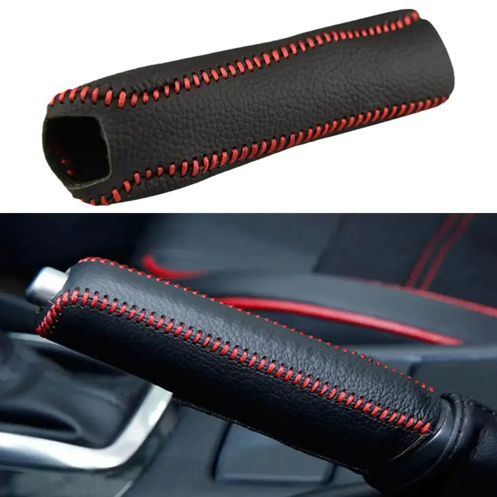 Car Handbrake Sleeve PU Leather Manual Automatic Anti-slip Car Interior Shift Accessories Protect Sleeve W9Z1