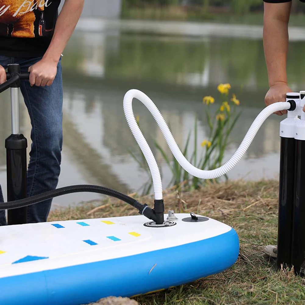 Air Valve Adapter Inflatable Rowing Rubber Boat Paddle Canoe Kayak Air Valve Pump Compressor Converter 2 Head for SUP Board