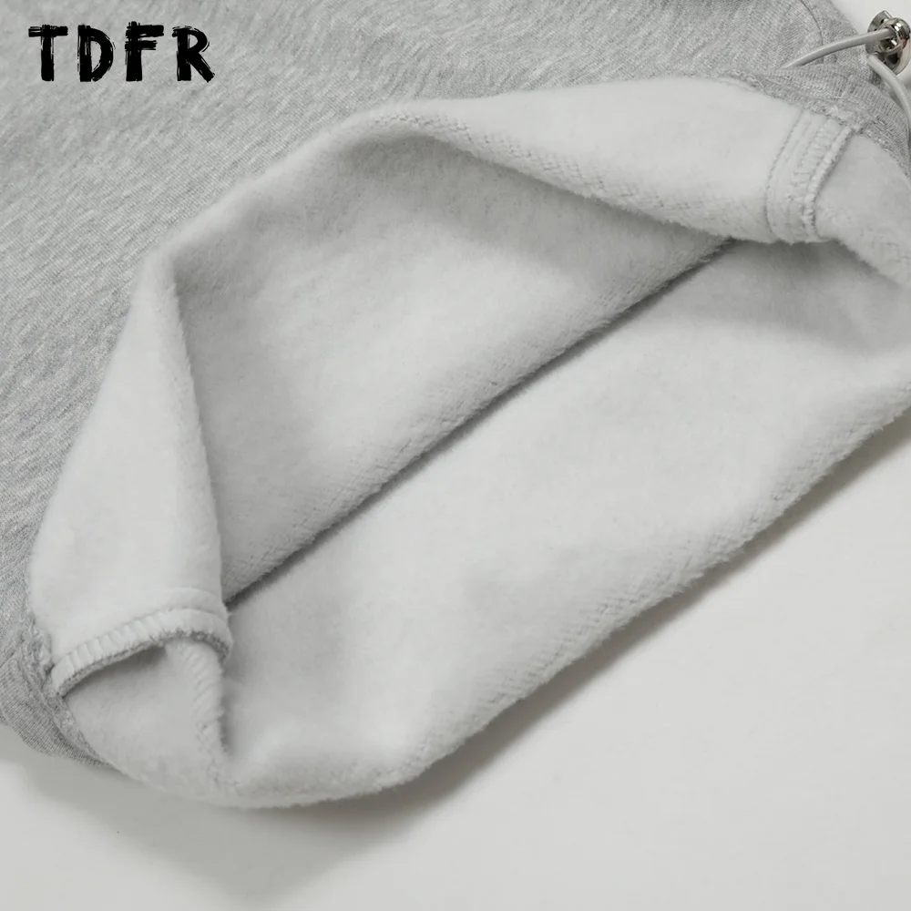 Solid Color Sweatpants Mens Autumn Winter Fleece Elastic Waist Loose Straight Wide Leg Joggers Pants Men Trousers