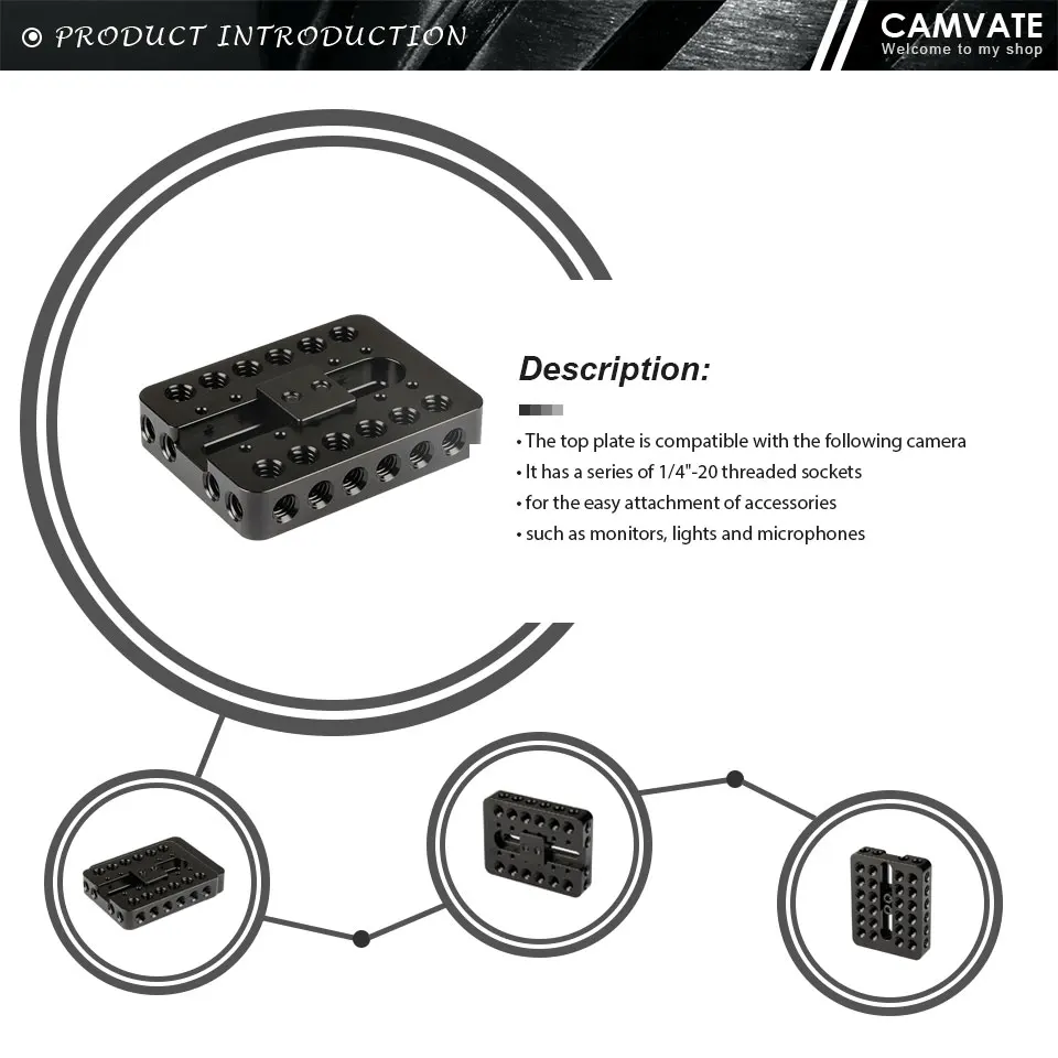 Top Mounting Plate For Canon 60D/70D/50D/40D/7DMarkII/5DMarkII/5DMarkIII/Nikon