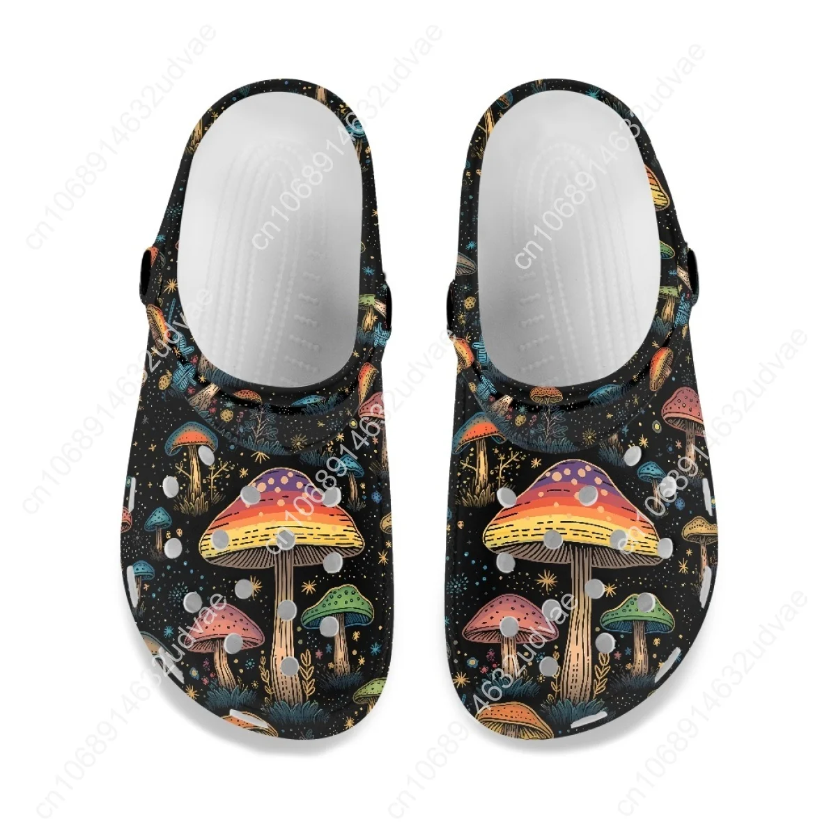 Wild Mushroom Design Wear Resistant EVA Clogs for Womens Mens Summer Breathable Cool Hole Sandals Garden Flats Light Slippers