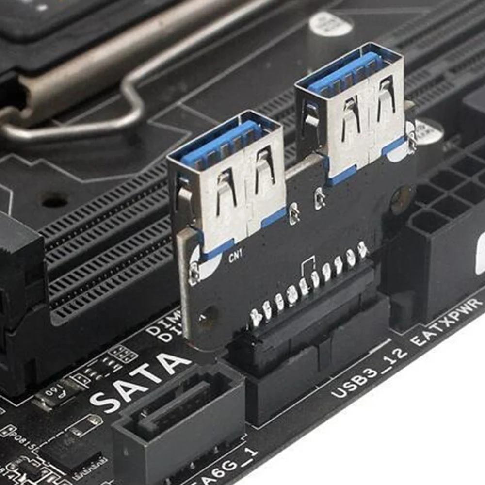 20Pin to Dual USB3.0 Adapter Connverter Desktop Motherboard 19 Pin/20P Header to 2 Ports USB a Female Connector,PH22