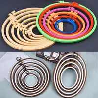 360 Digitizing Shop Plastic Round & Oval Embroidery Hoops Frame Set for DIY Cross Stitch Needle Craft