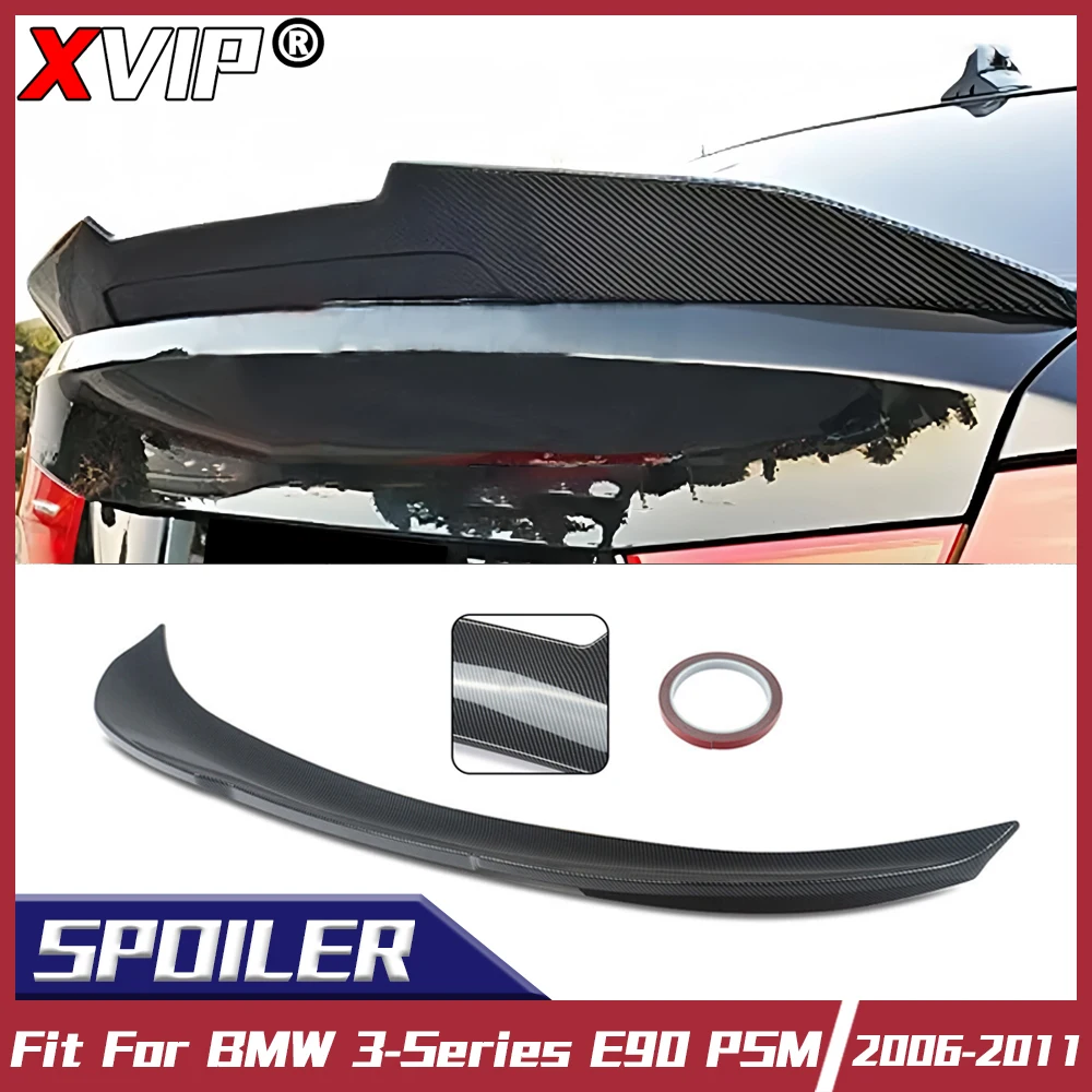

XVIP 4-дверный глянцевый карбоновый вид, стиль PSM, спойлер, крылья, подходят для BMW 3 серии E90 2006-2011, крыло, хвост, внешние запчасти, модификация