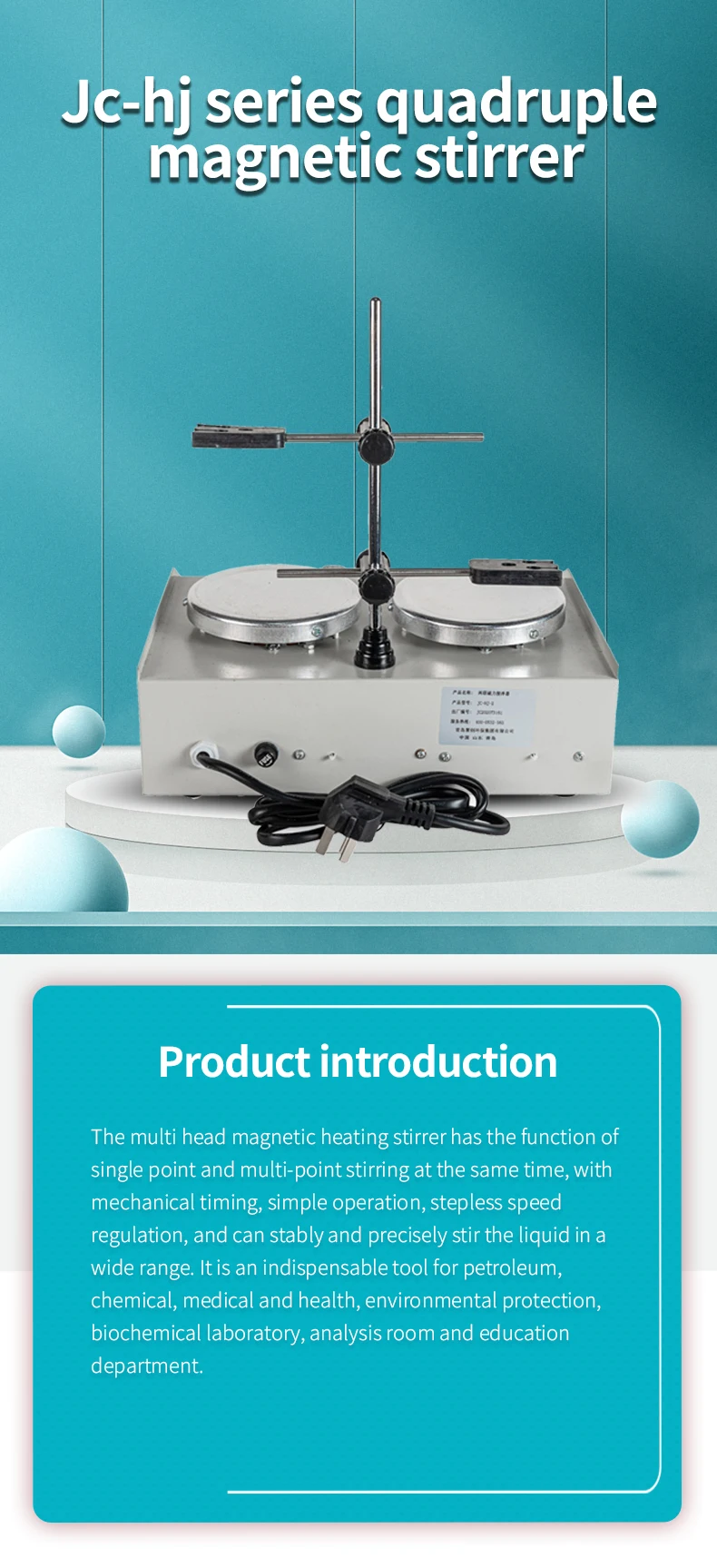 2/4/6-position Magnetic Stirrer Temperature Control Laboratory Multi ...