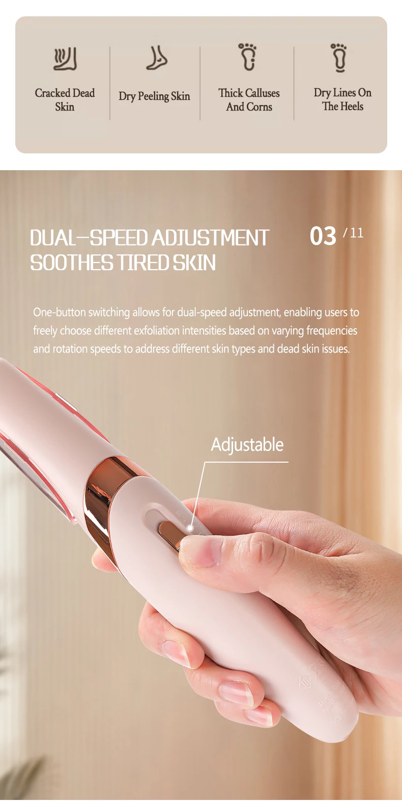 Râpe électrique pour les pieds dissolvant callosités pédicure_voghion.com