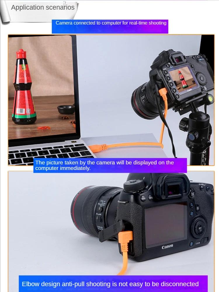 para Mini Usb3.0 para Micro b Câmera Angular de Cabo 3m 5m 8m 10m para Canon 5d4 1dx2 5ds 5dsr Nikon d5 D800 D810a e D850 Usb2.0 - Image 3