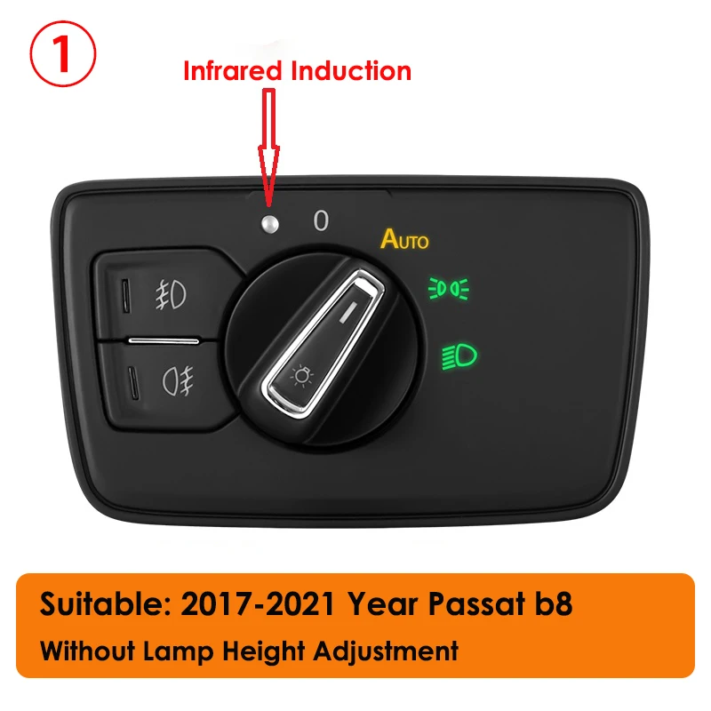 

Auto Headlight Sensor Switch Auto Headlight Switch Sensor For VW Passat B8 2017-2021 Coming and Leaving Home Function