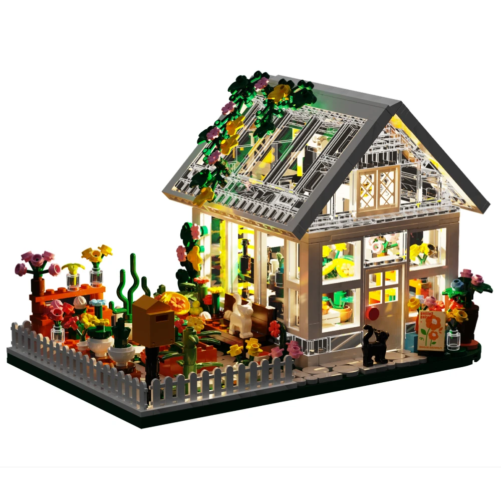 Newest Flower House Mini Building Block Set City Street View