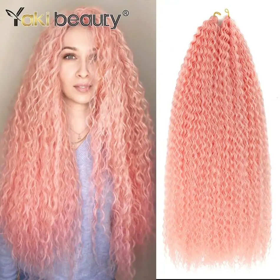 Synthetic Afro Kinky Curly Crochet Twist Hair 30inch Braiding Hair Afro Curls Ombre Braid Hair Extensions Hair BY Yaki Beauty