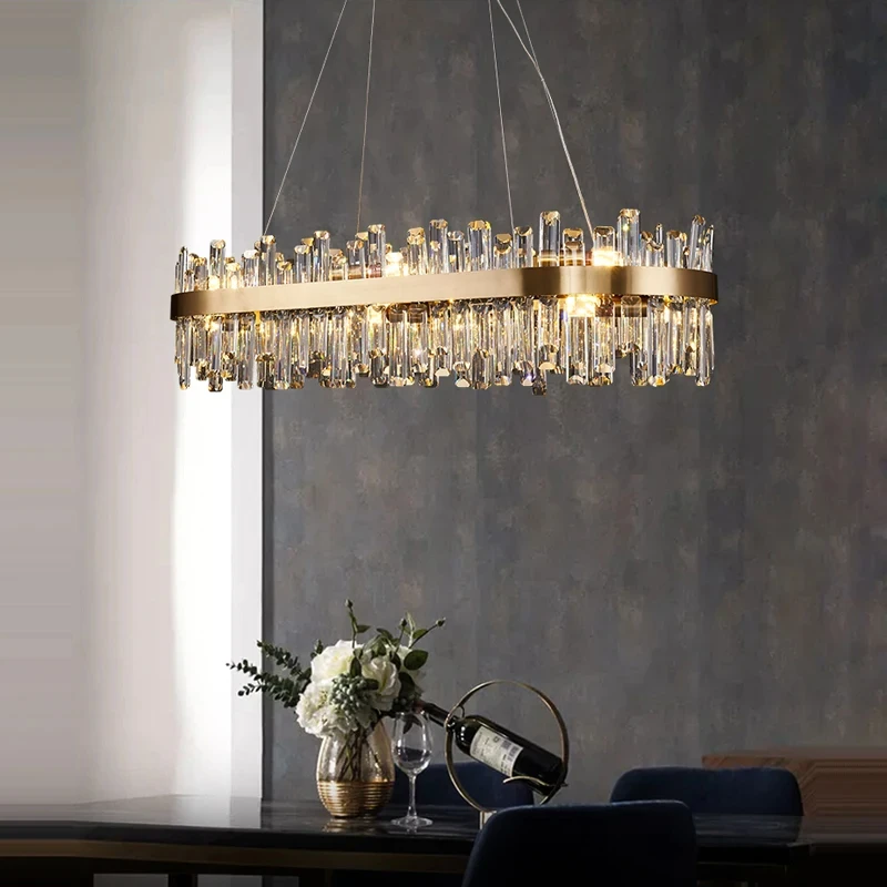 Luxury Modern K9 Crystal Chandelier Creative and Minimalist Living Room Light Bedroom Light high-end kKitchen iIsland Chandelier 4