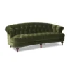 Nordic Modern Velvet Button Rivet Fabric Three Person Sofa Hotel Caf é Living Room Curved Furniture 6