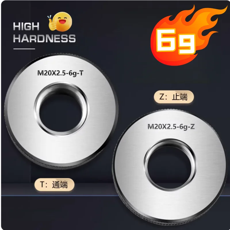 1SET=(1*GO+1*NOGO)6g M38-M43 오른손잡이용 비표준 미터법 미세 나사산 링 게이지 M38M39M40M41 M42 M43 측정 도구
