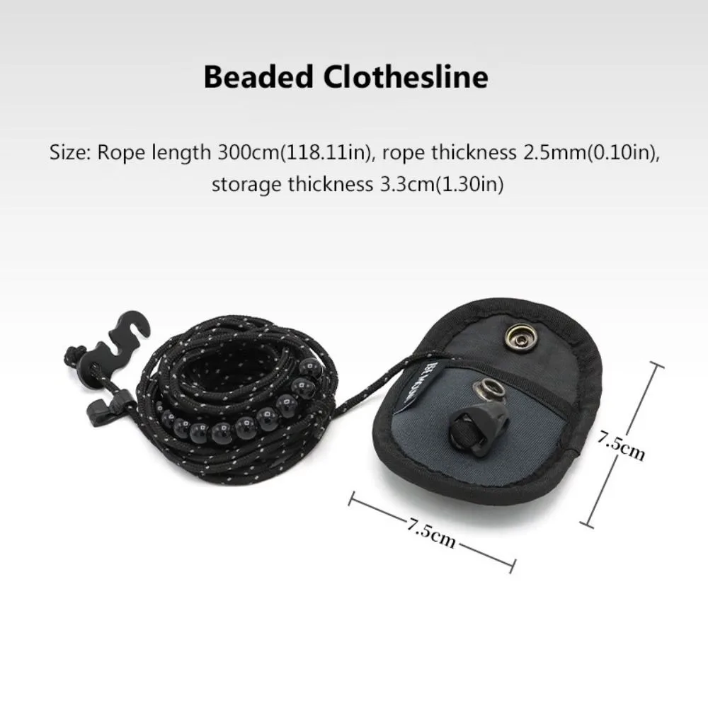 Portable 3M Clothing Clothesline for Outdoor Retractable Adjustable Laundry Dryer Clothes Rope Windproof Reflective Rope 6