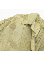 TFMLN Women's Fashion Two Piece Set Loose Jacquard Shirt 2024 High Waist Trousers Set Lapel Half Sleeve Shirt Wide Leg Pants - Image 5