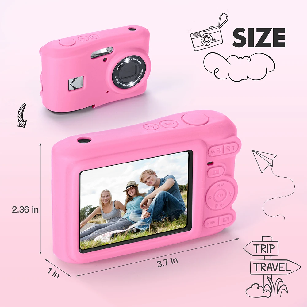 תיק מצלמה ל-KODAK PIXPRO FZ45 Slim Fit עם רצועת צוואר, כיסוי קל משקל למצלמה, עמיד בשחיקה, מגן למצלמה לנסיעות בחוץ