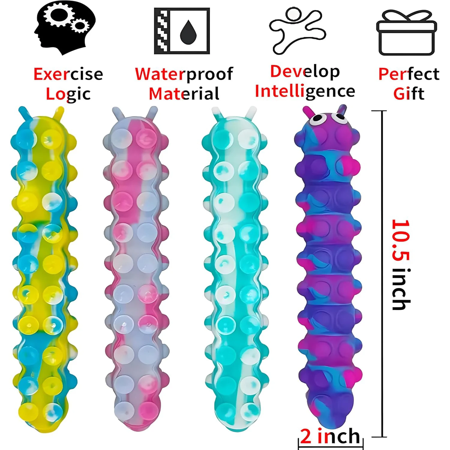 New and unique creative slow rebound venting silicone suction cup caterpillar toy pinching parent-child interaction 5
