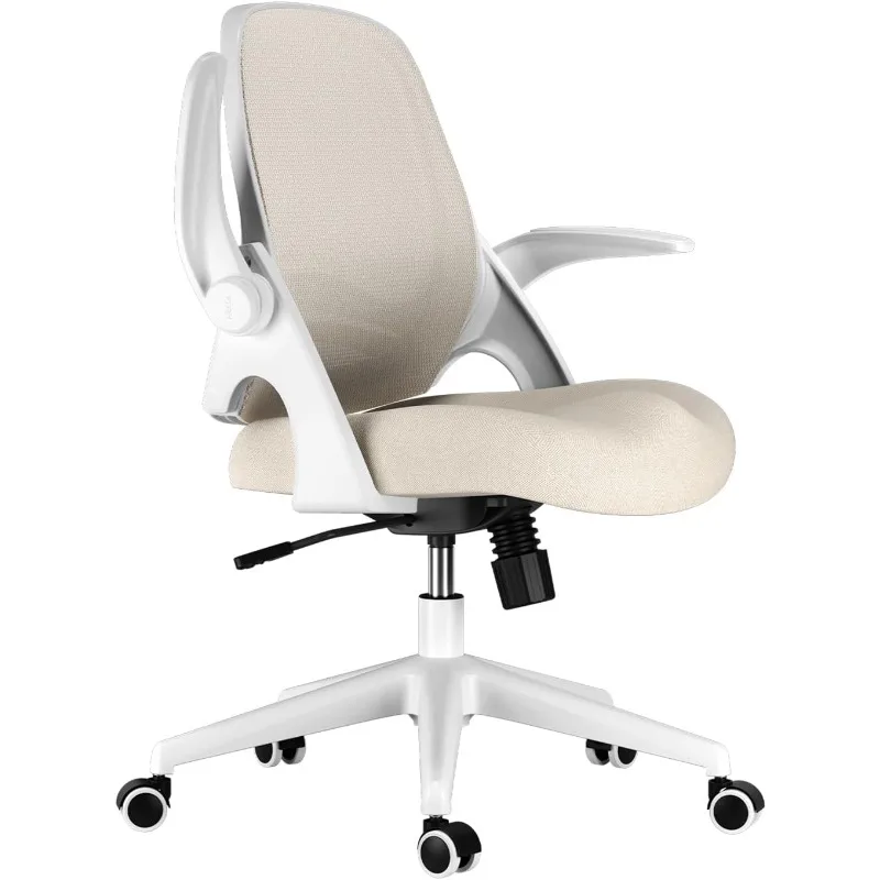 

Hbada Office Chair, Desk Chair with Flip-Up Armrests and Saddle Cushion, Ergonomic Office Chair with S-Shaped Backrest, Swivel