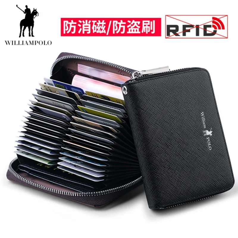 

Emperor Paul Anti-Theft Swiping Multiple Card Slots Expanding Card Holder Men's Leather Large Capacity Driving License Women's C