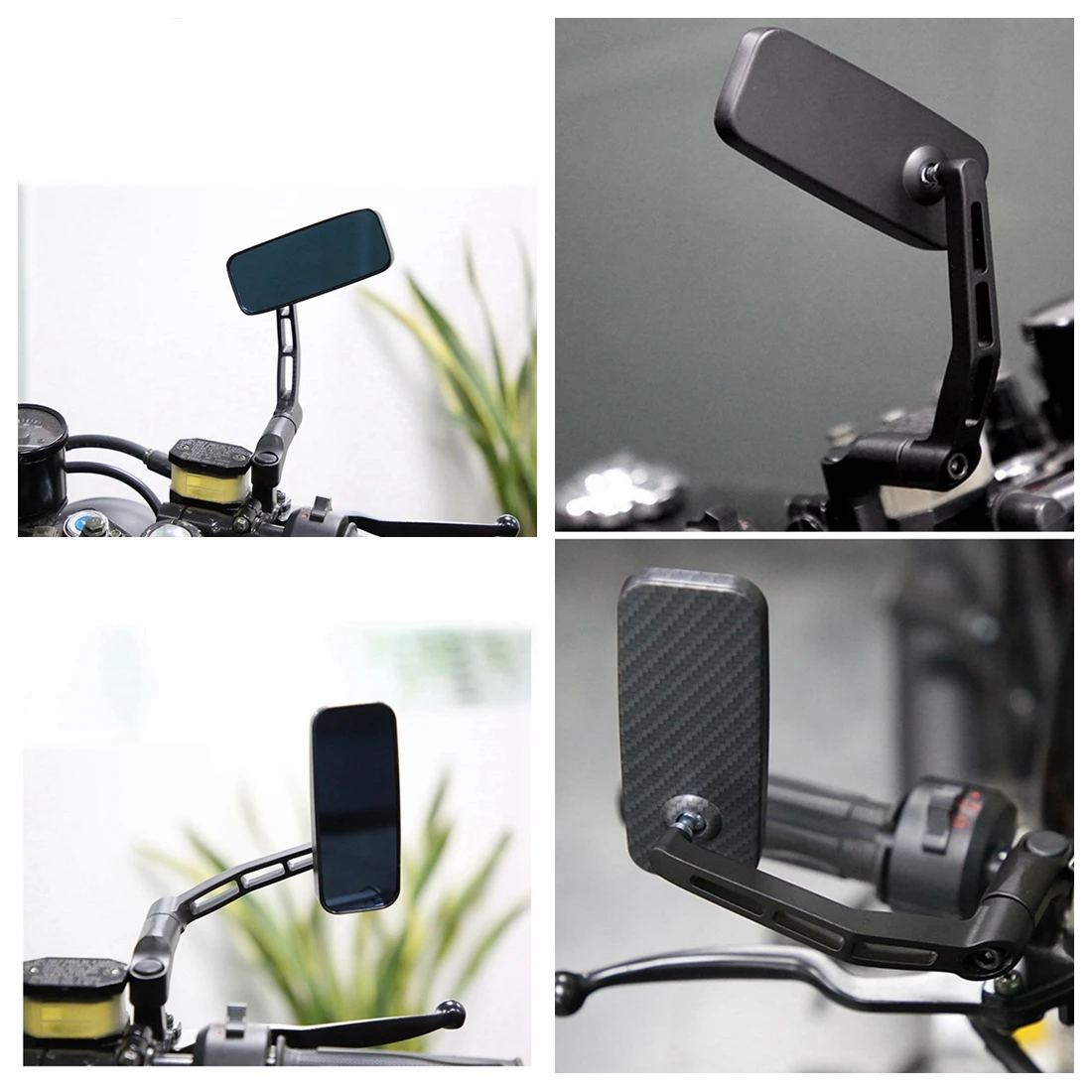 오토바이 백미러 8/10mm, 조정 가능한 회전 측면 볼록 거울, 할리, 혼다, 야마하, 가와사키, 스즈키용, 2 개