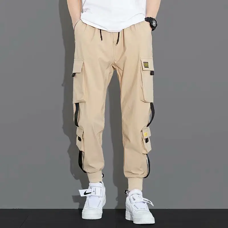 2024 Summer Elegant Fashion Harajuku Slim Fit Cargo Pants Loose All Match Casual Pants Thin Style Solid Pockets Wide Leg Pants