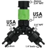 KESLA Tap Adapter Connector Drip Irrigation System 2-Way 4-Way Splitter EURO USA 3/4'' to 1/4'' Pipe for Garden Watering Hose 6