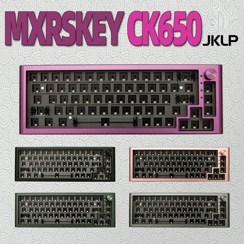 

MXRSKEY CK650 алюминиевая механическая клавиатура комплект беспроводной трехрежимная прокладка HotSwap RGB Встроенная ручка CNC Custom 65% игровая клавиатура