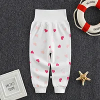 2023 Autumn Spring Newborn Baby Pants Girl Boy High waist Leggings Cotton Clothes Toddler Trousers Clothing Infant Kids PP Pants 3