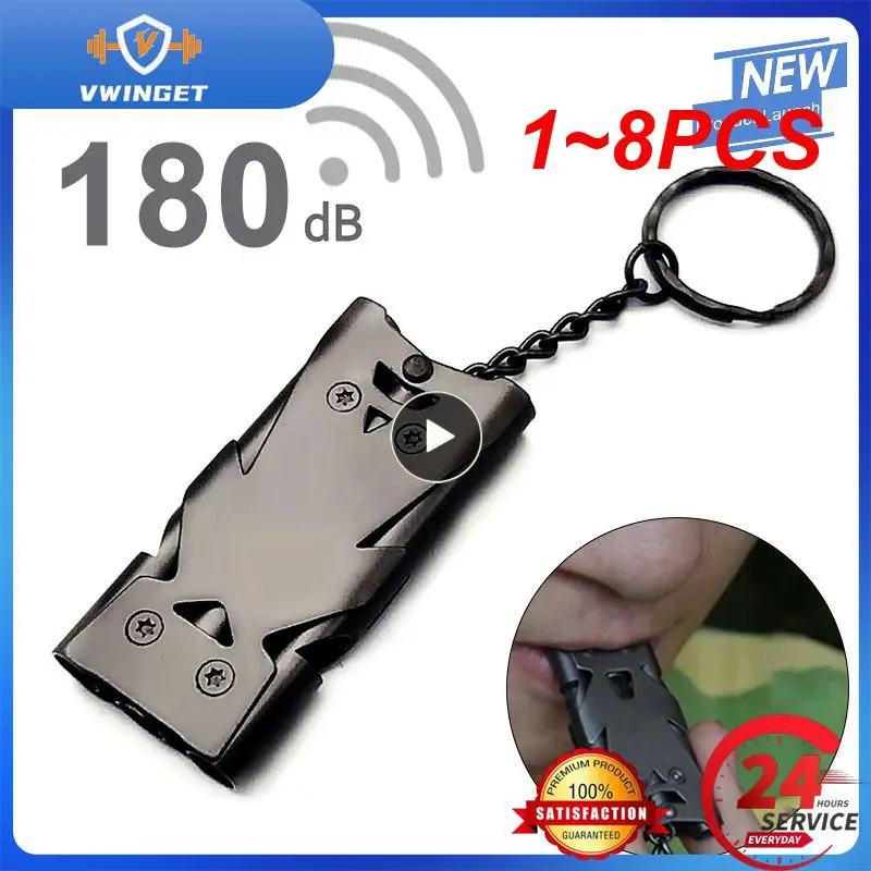 

1~8PCS Double Pipe Whistle Pendant Keychain High Decibel Outdoor Survival Emergency Whistle Camping Tool Multifunction Whistle