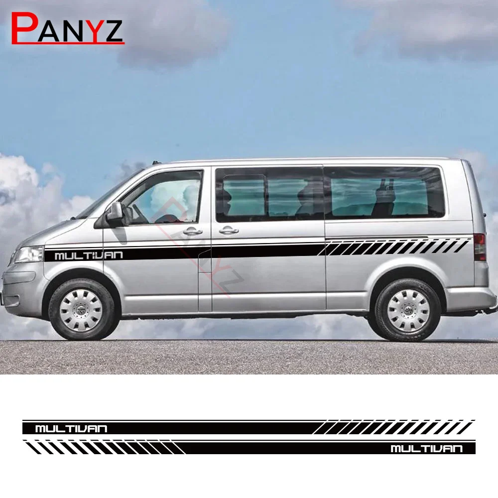 2 Pezzi Adesivi Per La Linea Di Vita Della Portiera Dell'Auto Per Volkswagen Vw Multivan T4 T5 T6 Accessori Per Trasportatori Camper Van Decalcomanie 