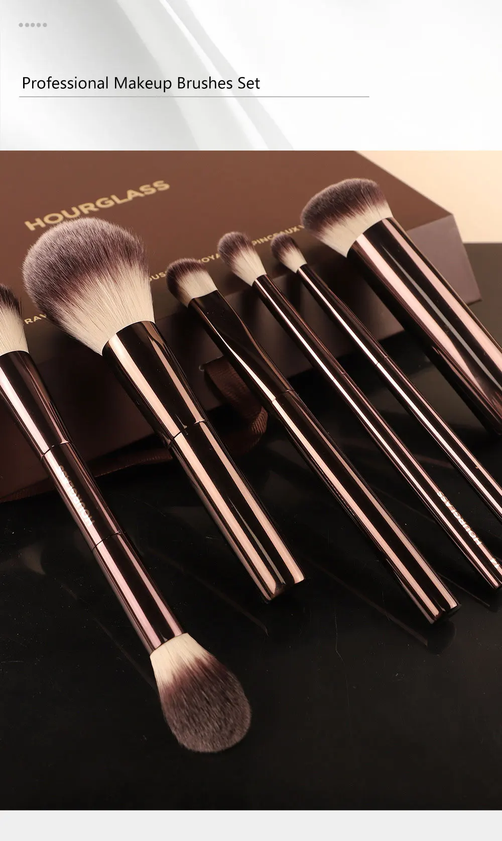 Hourglass 7Pcs Makeup Brush Set Concealer Powder Foundation With