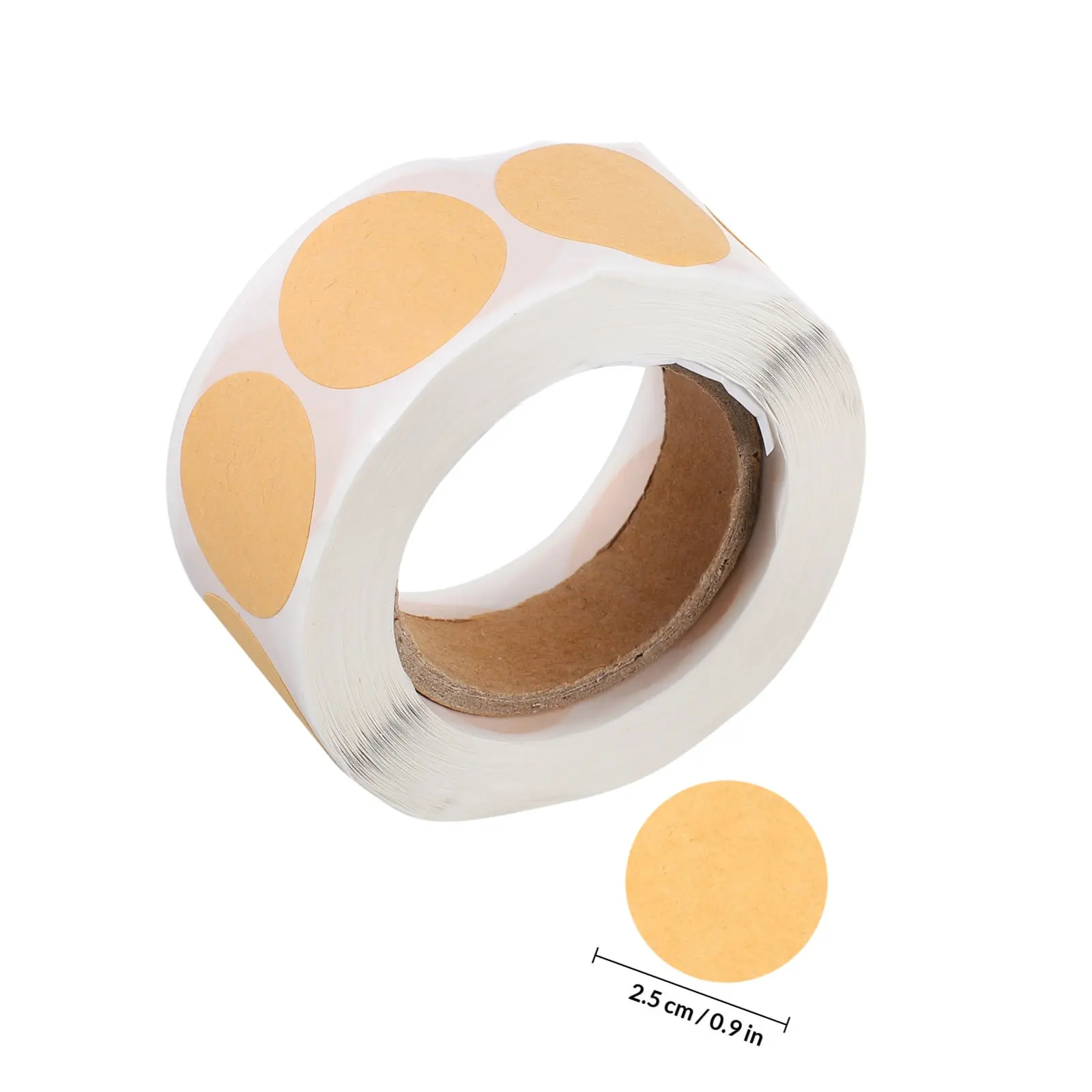 2 롤 라운드 코딩 라벨 크래프트 종이 스티커 DIY 라벨링 용품 베이킹 식품 창고 보관 자체 접착 라벨