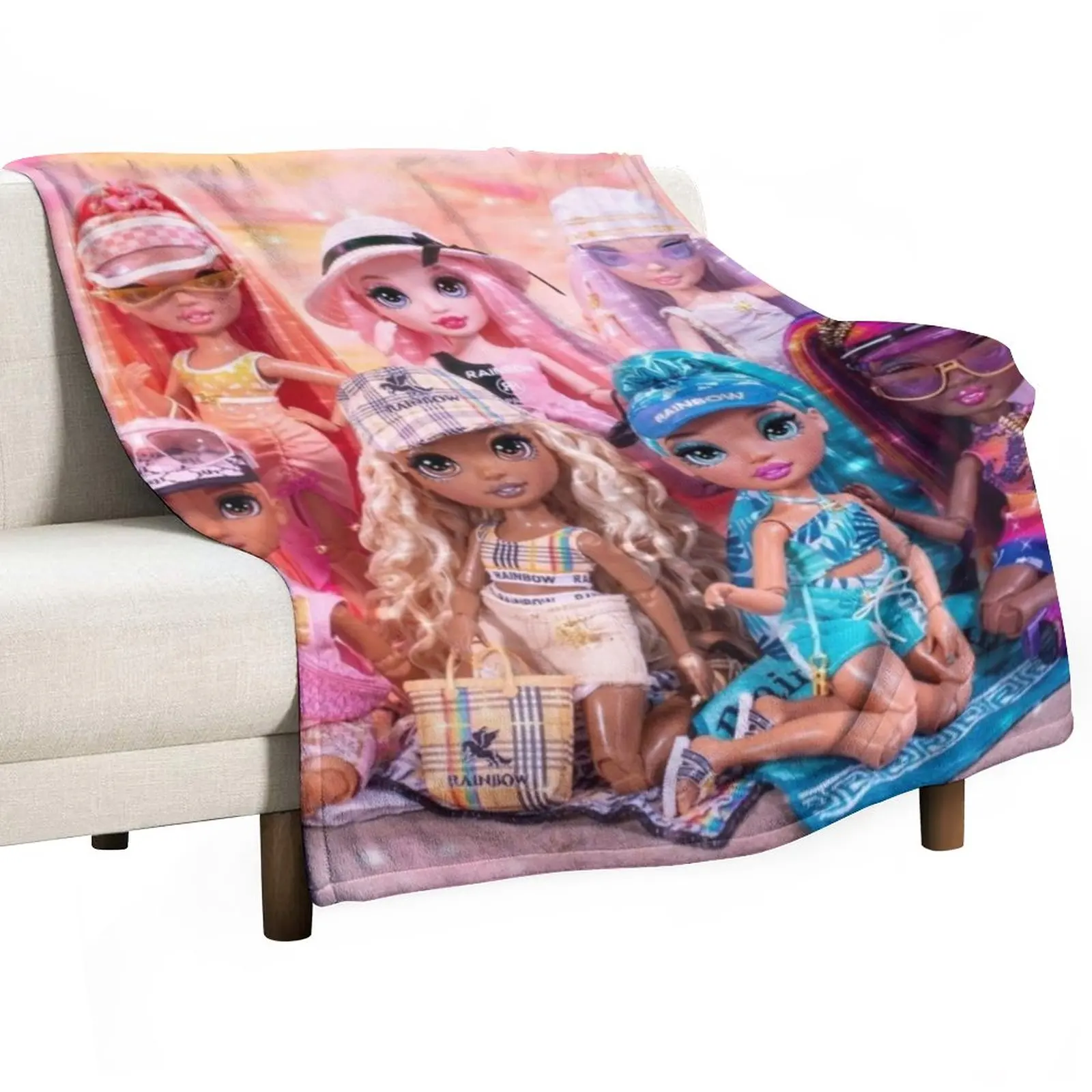 Rainbow High Pacific Coast Group Artwork Coperta Da Tiro Per Neonati Soffici Bellissime Coperte Per Divani Letto