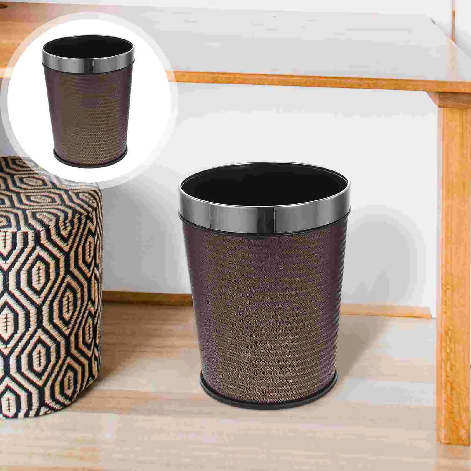 

Retro Trash Can Office Waste Paper Bucket Basketball Bathroom Garbage Wastebasket Container Vintage Decor