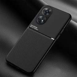 Universal Protective Phone Case with Built-in Car Magnetic Holder for OPPO A77S (Black)
