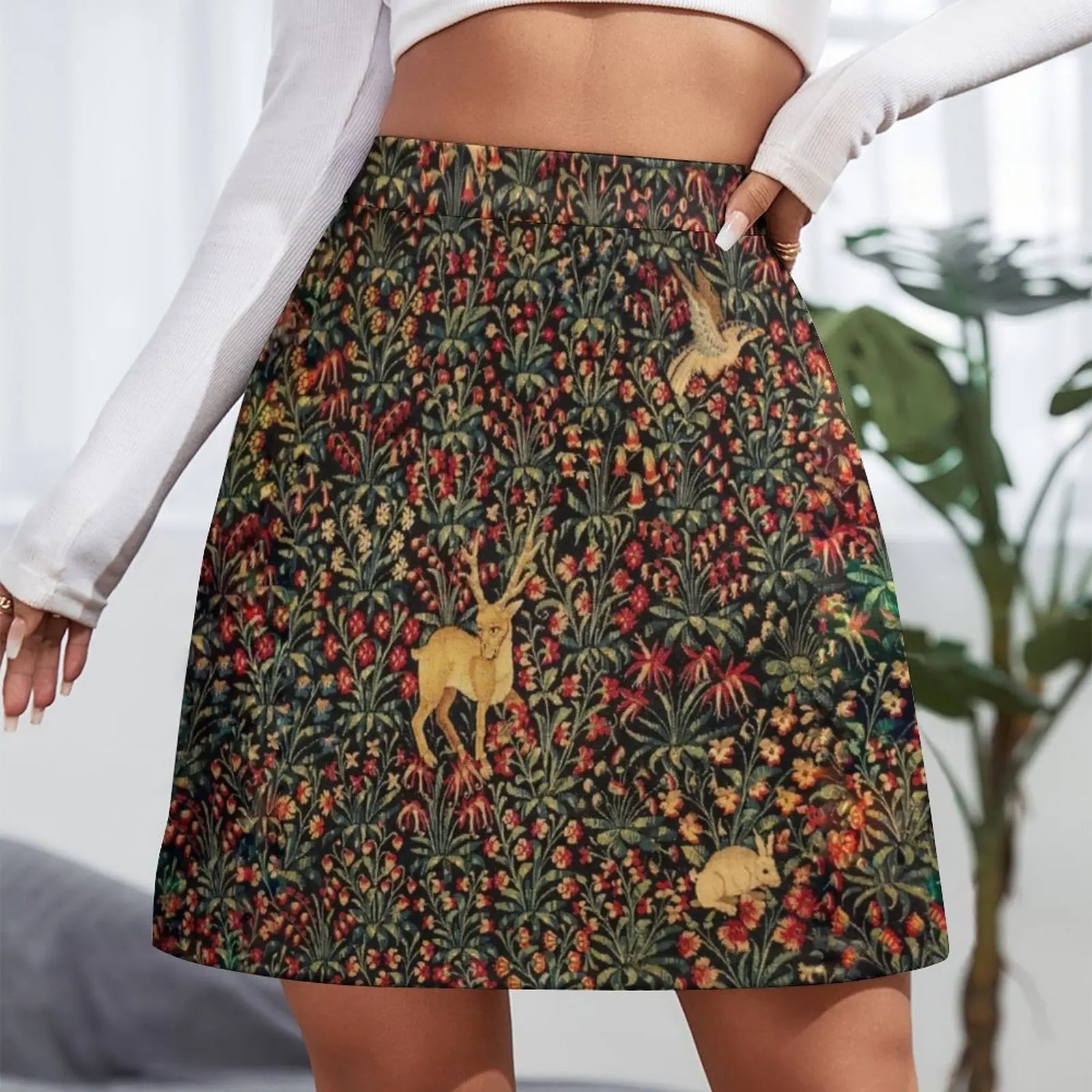 Medieval Tapestry Mini Skirt skirt skirt womens clothing