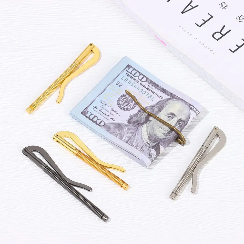 High Quality Durable Simple Metal Money Clip Bifold Bar Wallet Spring Clamp Cash Holder Replace Parts Spring Clamp Bag Accessory