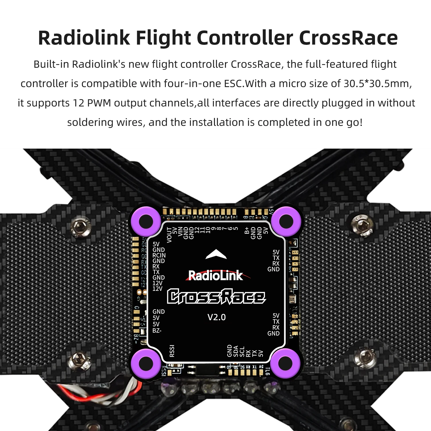 Radiolink M435 4-Rotor 3KG Payload Heavy Lift Drone 120km/h Flight Speed, Routes Planning And Autopilot, 4KM Long Range RTF 4