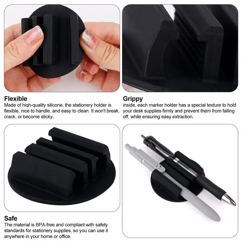 Silicone Pencil Holder Adhesive Pen Holder for Desk Pencil/Marker Clip for Classroom Office Desk Accessories Teacher Supplies, pen holder