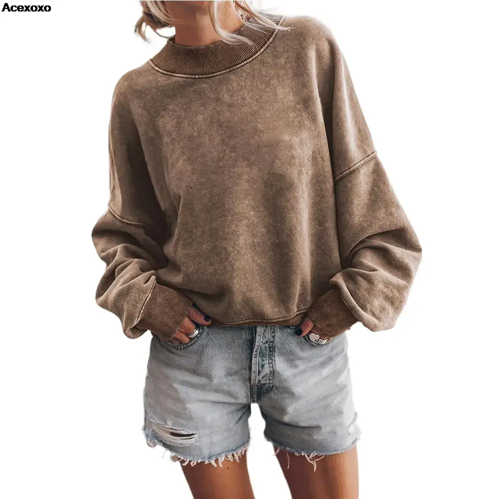 

Popular solid color casual sweatshirt for women