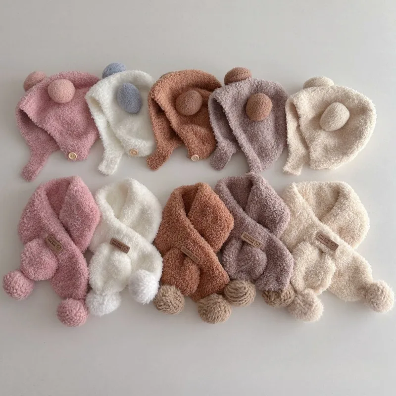 Children Autumn Winter Cute Cartoon Bear Outdoor Warm Scarf Newborn Neckerchief Thicken Boy Girls Soft
