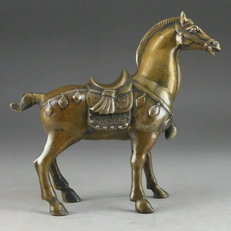 

6.8 Inch/China Rare Copper Old Manual Hammer Statue of Horse