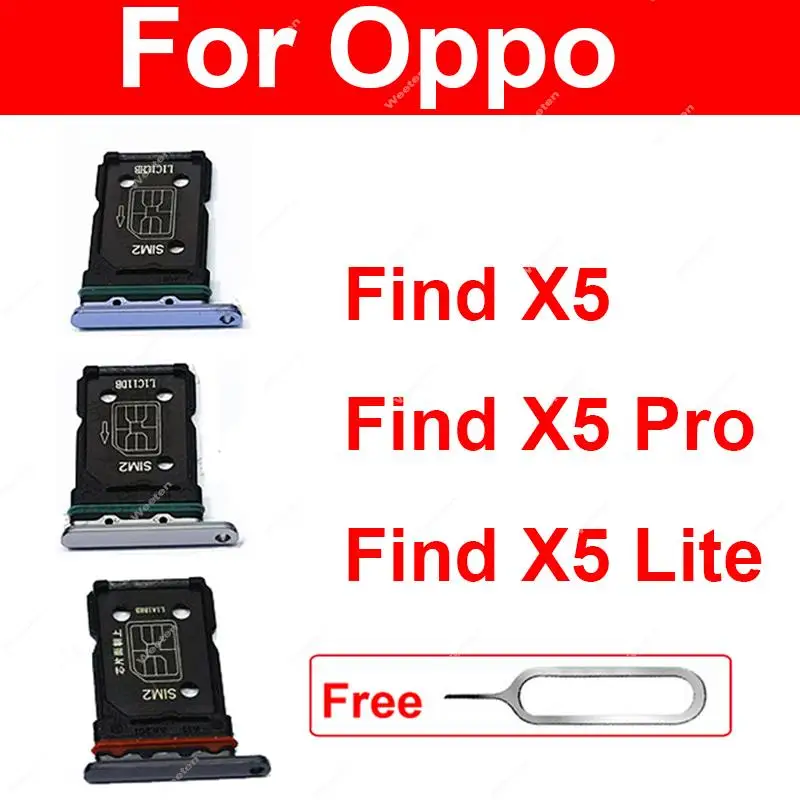 Vassoio Per Sim Card Per Oppo Find X5 / Find X5 Pro / Find X5 Lite Slot Per Schede Sim Supporto Adattatore Per Lettore Di Schede Parti Di Ricambio