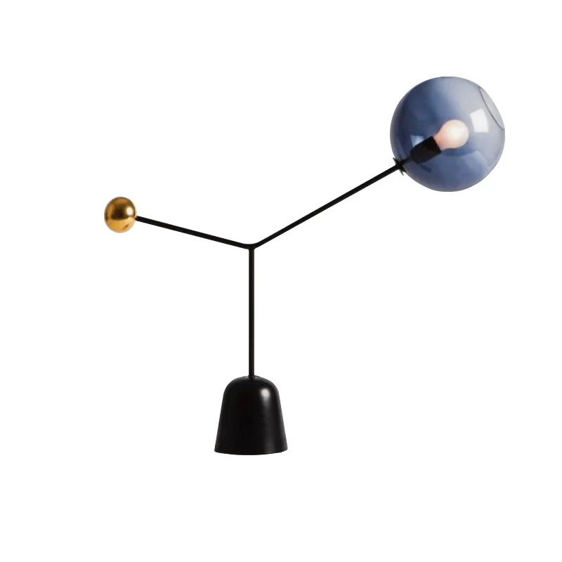 

Nordic simple post-modern glass marble table lamp light luxury bedside hotel living room bedroom model room table lamp