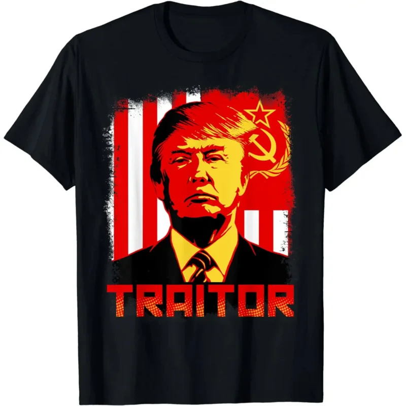 

Streetwear Graphic T Shirts Men Clothing Camisas Traitor in Chief President Trump Protest Clothing oversized t shirt