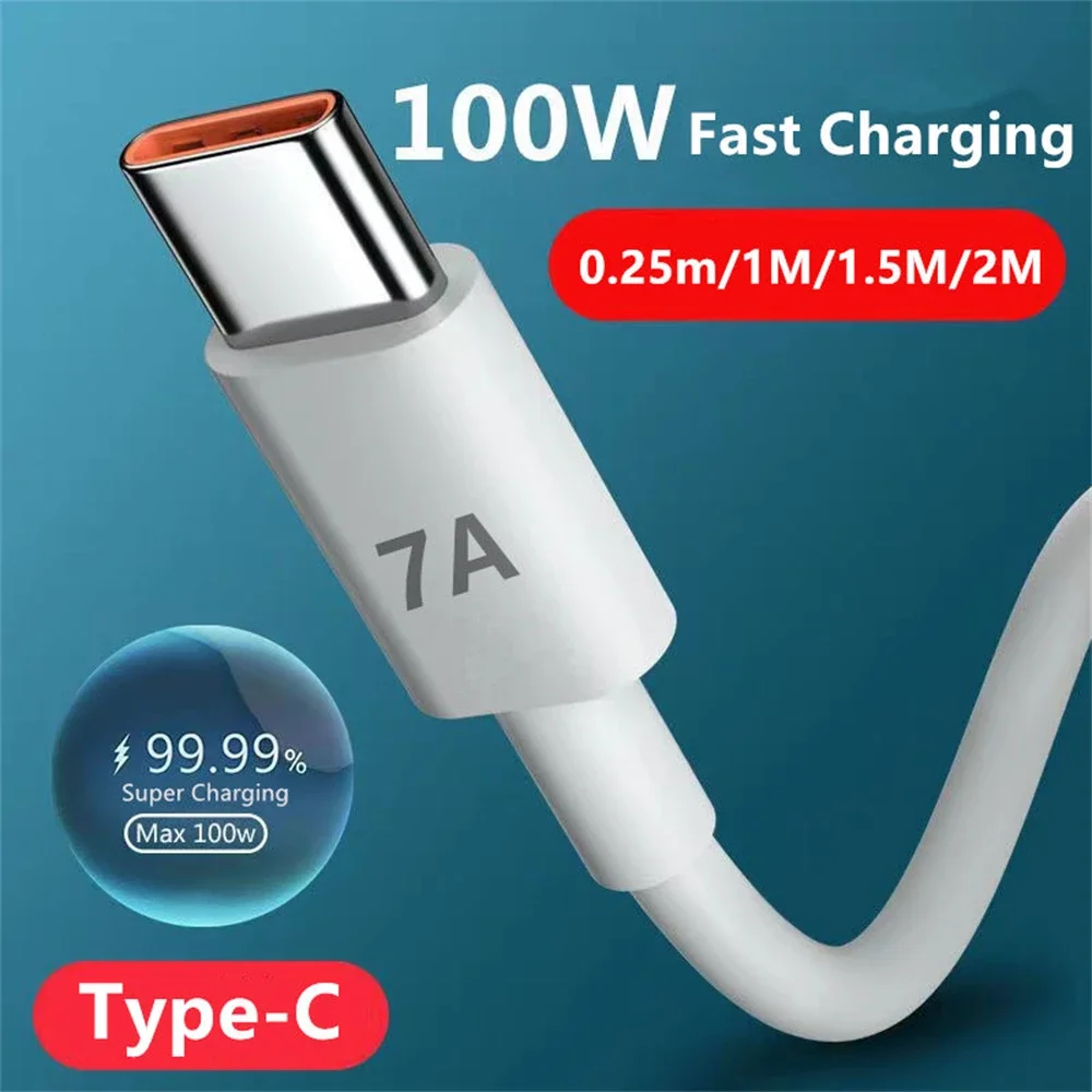 NNBILI 7A 100W Usb Type C Super-Fast Charge Cable for Huawei P40 P30 Fast Charing Data Cord for Xiaomi 13 12 Pro Realme POCO usb c to usb c cable charging cable adapter
